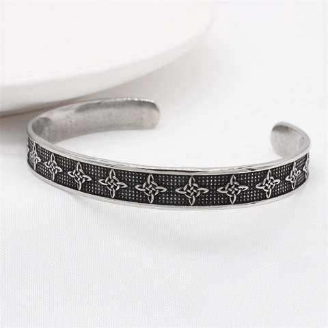 Nordic Viking Celtic Knot Cuff Bracelet Retro Stainless Steel Titanium Steel Open Bangle For Men Punk Jewelry Gift
