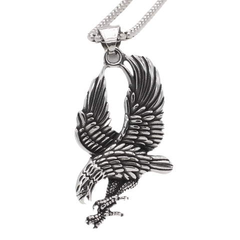 Ciondolo Aquila in Acciaio al Titanio Vintage Solo Retrò Gioielli da Uomo Ciondolo Aquila Senza Catena Punk Hip Hop