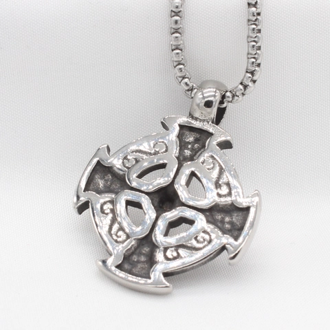 Pendentif Homme en Acier Titane Croix Celtique Vintage Argent Rétro Religieux Punk Pendentif Seul Sans Chaîne Bijoux
