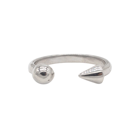 Minimalist Titanium Steel Open Ring Adjustable INS Style Geometric Ball Spike Cone Ring For Men Women Fashion Jewelry Gift
