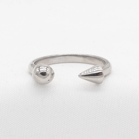 Minimalist Titanium Steel Open Ring Adjustable INS Style Geometric Ball Spike Cone Ring For Men Women Fashion Jewelry Gift