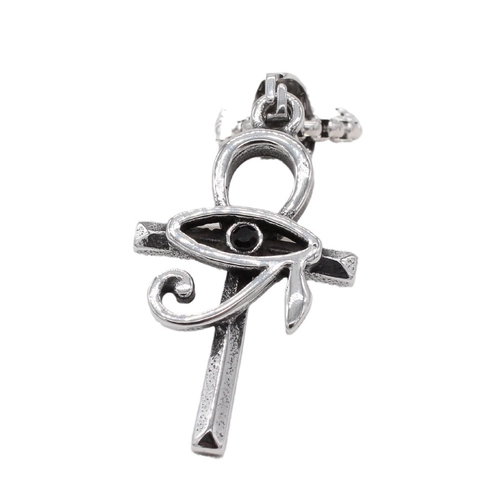 Vintage Stainless Steel Egyptian Ankh Cross Eye Of Horus Pendant For Men Women Gothic Punk Rhinestone Jewelry Accessories
