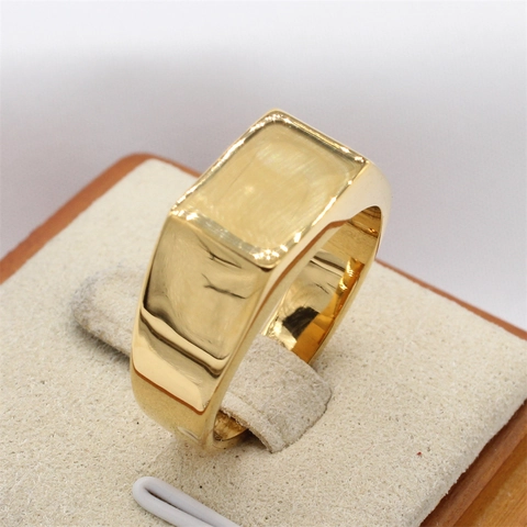 Anello a Sigillo in Acciaio al Titanio Vintage per Uomo Minimalista Lucido Rettangolare Piatto Band Ring Punk Hip Hop Gioielli