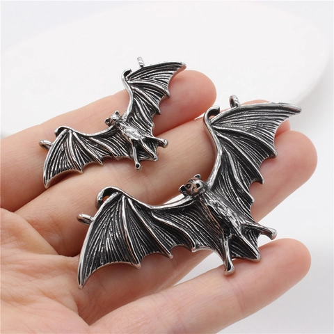 Gothic Retro Bat Wings Pendant Titanium Steel Necklace Individual Punk Pendant Only Without Chain For Halloween Party Jewelry