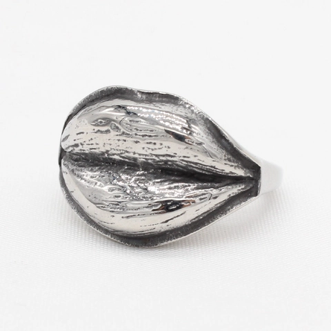 Anillo de Acero de Titanio con Forma de Labio Vintage Retro Punk Gótico Tono Plateado Oxidado Personalidad Biker Joyería de Anillo