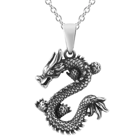 Ciondolo Drago 3D in Stile Cinese Vintage per Uomo Donna Lega Animale Zodiacale Punk Streetwear Design di Nicchia Solo Ciondolo Senza Catena