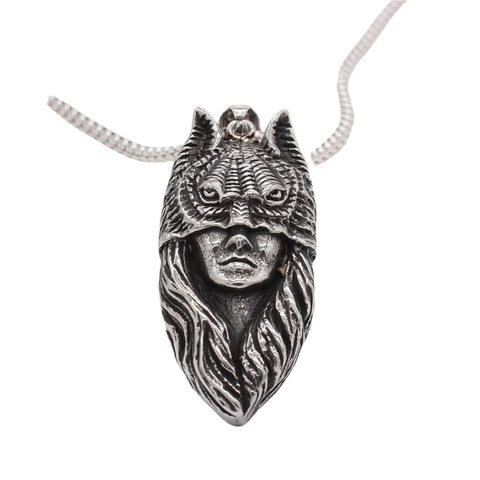 Vintage Titanium Steel Wolf Head Warrior Pendant For Men Antique Silver Punk Gothic Style Mythical Totem Necklace Jewelry