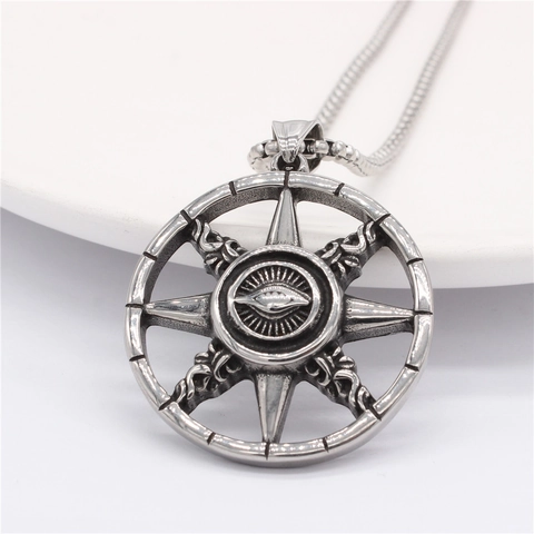 Vintage Titanium Steel All-Seeing Eye Round Pendant For Men Gothic Punk Mysticism Symbol Charm Pendant Only Without Chain