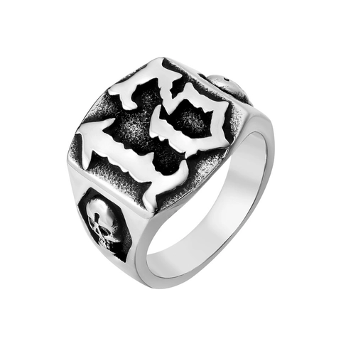 Vintage Gothic Totenkopf Ring Für Herren Edelstahl Nummer 13 Punk Biker Siegelring Gold Silber Hip Hop Mode Schmuck Geschenk
