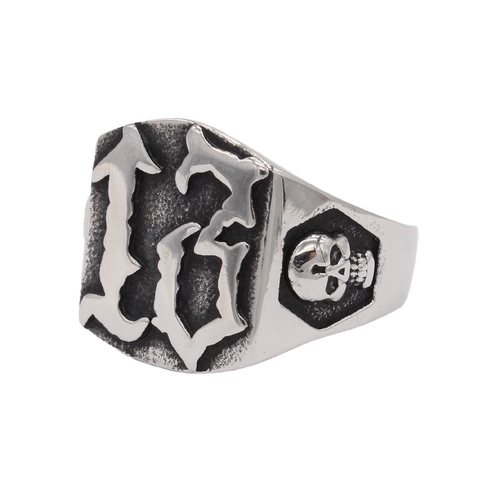 Vintage Gothic Totenkopf Ring Für Herren Edelstahl Nummer 13 Punk Biker Siegelring Gold Silber Hip Hop Mode Schmuck Geschenk