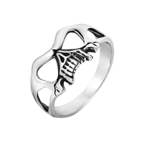 Herren Vintage Totenkopf Maske Ring Titanstahl Gothisch Hohl Punk Rock Finger Schmuck Für Männer Mode Accessoires Geschenk