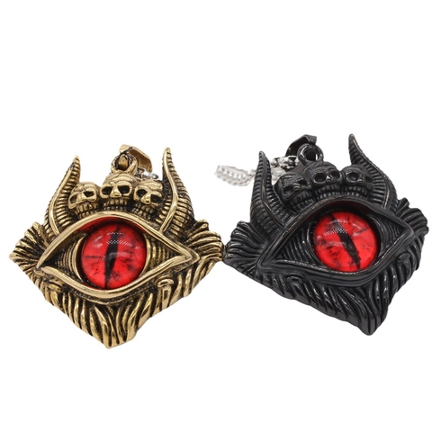 Gothic Stainless Steel Evil Eye Pendant Only Three Skull Devil Eye Charm For Men Vintage Punk Rock Biker Jewelry Accessory