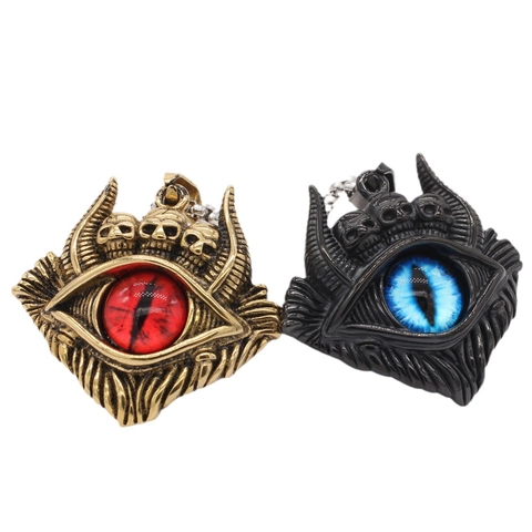 Gothic Stainless Steel Evil Eye Pendant Only Three Skull Devil Eye Charm For Men Vintage Punk Rock Biker Jewelry Accessory