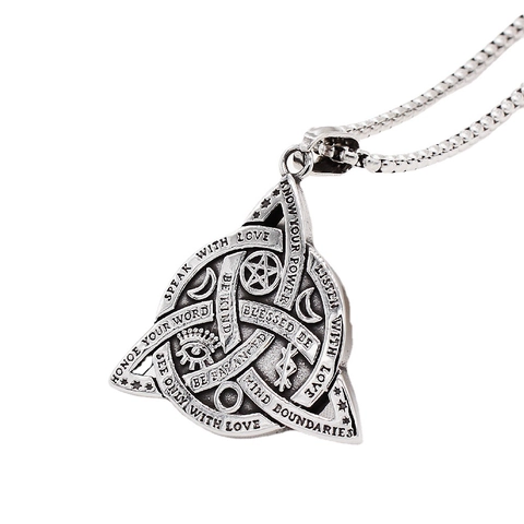 Colgante Retro de Acero de Titanio Triquetra Solo Sin Cadena para Hombre Runas Nórdicas Vintage Frases Inspiradoras Joyería