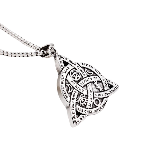 Colgante Retro de Acero de Titanio Triquetra Solo Sin Cadena para Hombre Runas Nórdicas Vintage Frases Inspiradoras Joyería