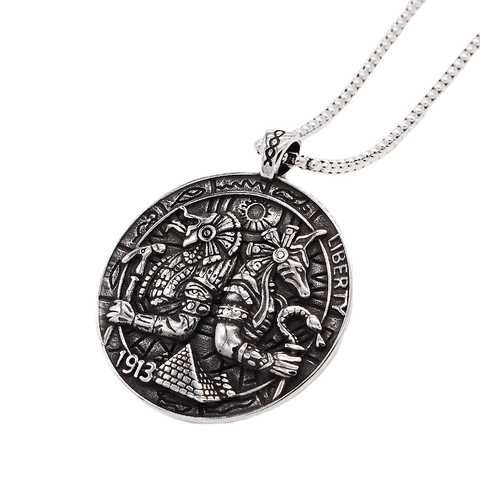 Collar con Colgante de Moneda Redonda de Acero Inoxidable de Anubis de Faraón Egipcio Retro para Hombre Joyería de Mitología