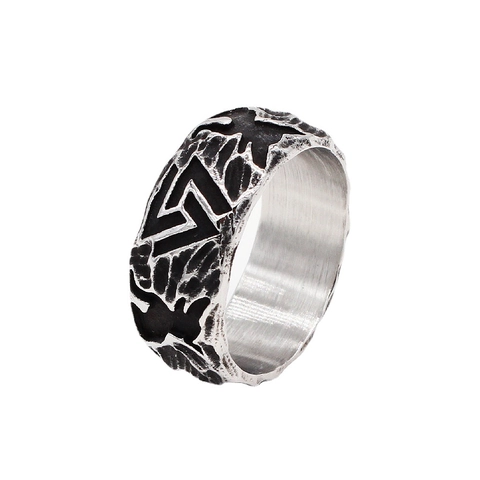 Anello in Acciaio Inossidabile Vichingo Valknut Vintage per Uomo Totem Corvo Nordico Retro Punk Biker Band Gioielli Regalo