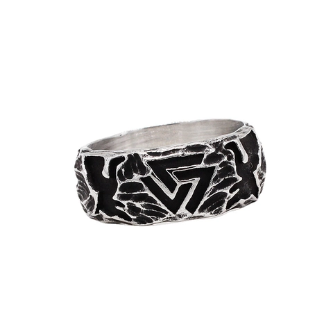 Anello in Acciaio Inossidabile Vichingo Valknut Vintage per Uomo Totem Corvo Nordico Retro Punk Biker Band Gioielli Regalo
