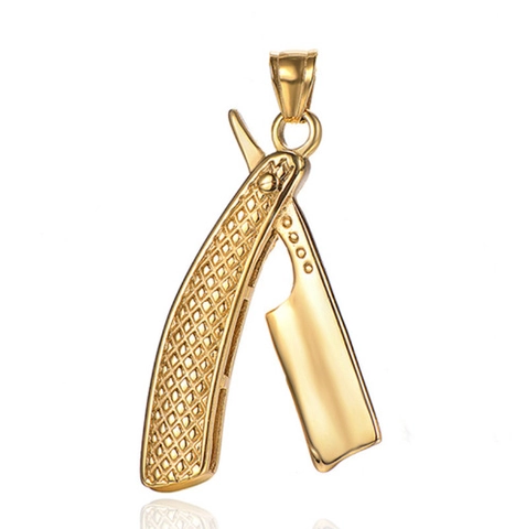 Colgante de Navaja de Afeitar de Acero Inoxidable Vintage para Hombre Retro Estilo Punk Industrial Colgante Solo Sin Cadena