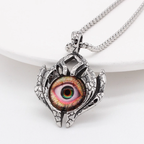 Vintage Titanium Steel Evil Eye Pendant For Men Gothic Retro Punk Masonic All-Seeing Eye Pendant Only Fashion Jewelry