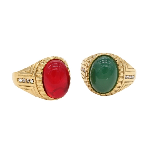 Bague en Acier Titane Style Cour Vintage pour Hommes Femmes Pierre Précieuse Ovale Incrustée Strass Bijoux Mode Rétro