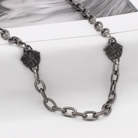 Vintage Titanium Steel Angel Relief Pendant Necklace Gothic Punk Antique Silver Winged Goddess Jewelry For Men Women