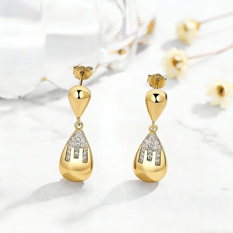 Elegante 925 Sterlingsilber Wassertropfen Ohrhänger Funkelnde Zirkonia Mikro-Pave Ohrringe Für Damen Mode Schmuck Geschenk