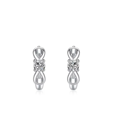 925 Sterlingsilber Unendlichkeit Creolen Mikro-Eingelegter Zirkonia Leichter Luxus Design Geometrische Ohrringe Für Damen Schmuck Geschenk