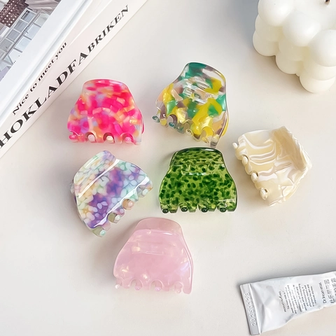 Acetate Hair Claw Clip Marble Tortoise Shell Pattern Strong Grip Korean Style Hair Accessory For Women