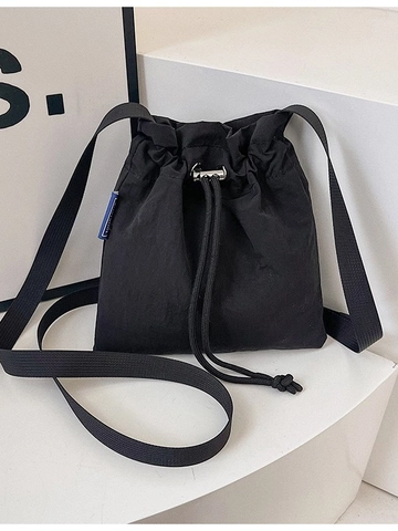 Nylon Umhängetasche Mit Großer Kapazität Plissierte Beuteltasche Mit Kordelzug Leichte Reise Casual Crossbody Tasche Für Damen Trendige Geldbörse
