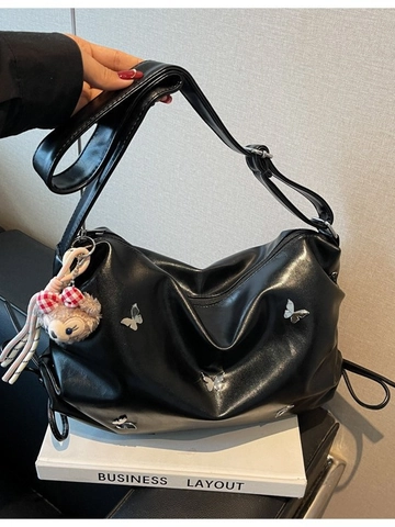 Borsa a Tracolla Donna Grande Capacità in Pelle PU Farfalla Pieghettata Borsa Dumpling Design di Nicchia Versatile Borsa a Spalla
