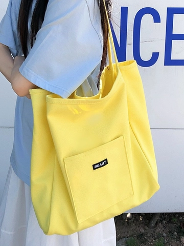 Damen Große Kapazität Nylon Umhängetasche Lässig Minimalistisch Einfarbig Student Schule Handtasche Lässige Shopper Tasche