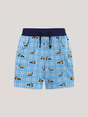 Jungen Baumwolle Casual Shorts Cartoon Bagger Kariert Bedruckt Kleinkind Sommer Komfortabel Atmungsaktiv Kinder Kurze Hose