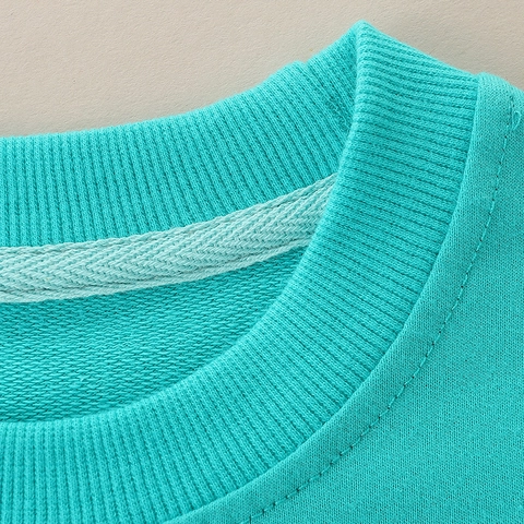 Sweat-shirt en Coton pour Petites Filles Brodée Arc-en-Ciel Nuage Manches Longues Col Rond Pull Décontracté Haut Automne Hiver