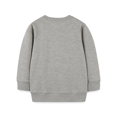 Sudadera de Algodón de Manga Larga Estilo Occidental para Niñas Top Pullover de Cuello Redondo con Estampado de Bolso Cartoon
