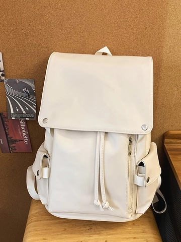 Retro PU Leather Travel Backpack For Women Men Large Capacity Laptop School Bag Versatile British Style Casual Daily Commuter Rucksack