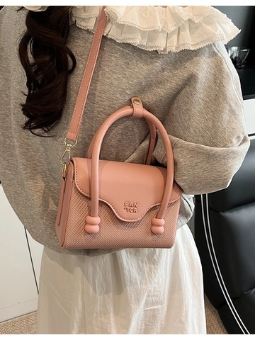Fashion Women PU Leather Woven Shoulder Bag French Niche Mini Square Handbag Elegant Crossbody Bag For Daily Commute Work
