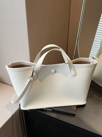 Sac Seau Fourre-tout Minimaliste en Cuir PU pour Femmes Avec Pochette Intérieure Grande Capacité Sac à Main de Banlieue Polyvalent