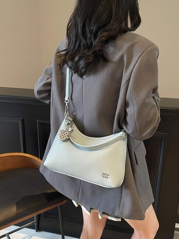 Minimalist Women PU Leather Crossbody Bag Large Capacity Hobo Bag Pebbled Texture Stitched Design Daily Commute Shoulder Bag