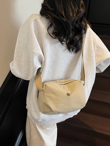 Women Minimalist Nylon Multi Layer Crossbody Pillow Bag Casual Fashion Shoulder Bag For Daily Travel Stitching Design Top
