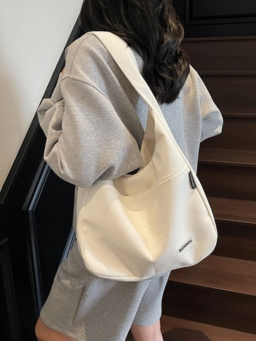 Bolso de Axila para Mujer en Cuero PU Rétro Casual Versátil con Pliegues y Costuras Bolso de Hombro Hobo de Color Sólido para Diario