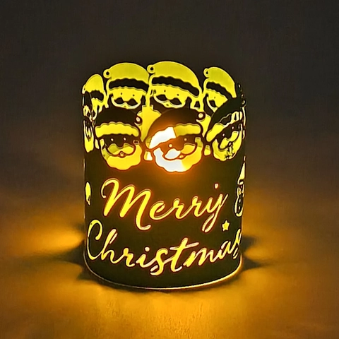 Paralume per Candela in Carta Taglio Laser di Natale Babbo Natale Fiocco di Neve Intagliato Cupcake Wrapper Decorazione Tavola Festa