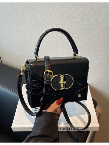 Bolso Cuadrado Pequeño de Mujer en Cuero PU Retro Color Contraste Relieve Patrón Oso Bandolera Bolso de Mano Moda