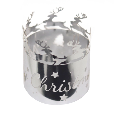 Servilleteros de Navidad con Corte Láser de Reno y Copo de Nieve en Papel Perlado Hueco Decoración de Mesa de Banquete