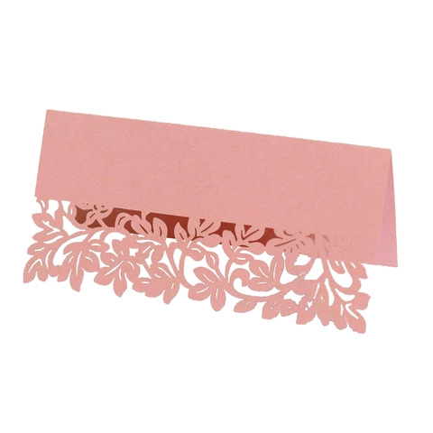 Elegant Laser Cut Leaf Wedding Place Cards Pearlescent Paper Foldable Tent Table Name Cards For Banquets Party Decoration
