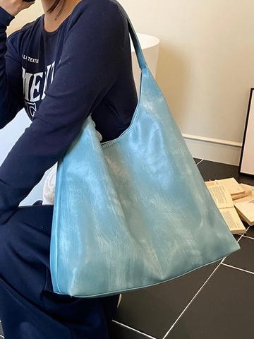 Women Large Capacity PU Leather Tote Bag And Small Pouch Fashion Shoulder Bag Minimalist Hobo Handbag For Daily Commuting