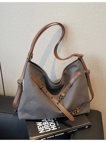 Vintage Canvas Tote Bag For Women Large Capacity Backpack Crossbody Multi-use Casual Shoulder Bag With Embroidery