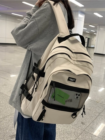 Grote Capaciteit Nylon Rugzak Voor Studenten Waterdicht Casual School Tas Met Multi-pocket Voor Reizen Woon-werkverkeer Unisex
