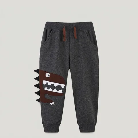 Jungen Western-Stil Casual Baumwolle Jogginghose Dinosaurier Cartoon Stickerei Lange Hose Herbst Sport Jogger Für Kinder