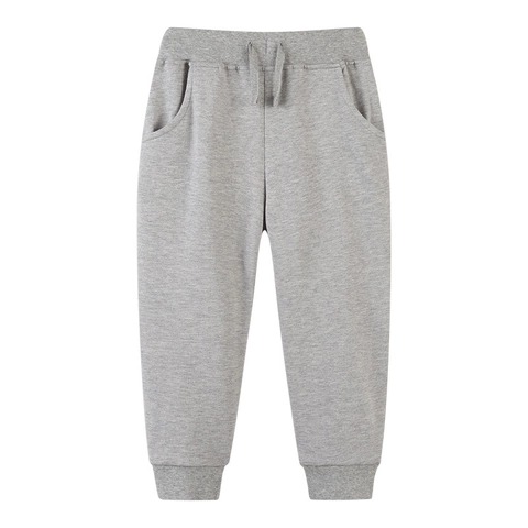 Kids Cotton Joggers Pants Soft Elastic Drawstring Waist Cuffed Sweatpants For Boys Girls Autumn Sporty Casual Trousers